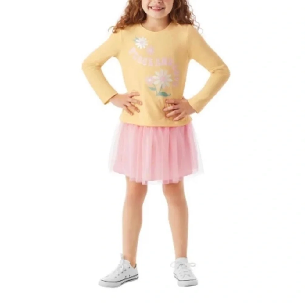 MEMBERS Mark Girls 2-piece Long Sleeve Graphic Shirt & Tutu - 8